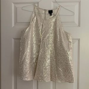 Cream and gold halter top blouse